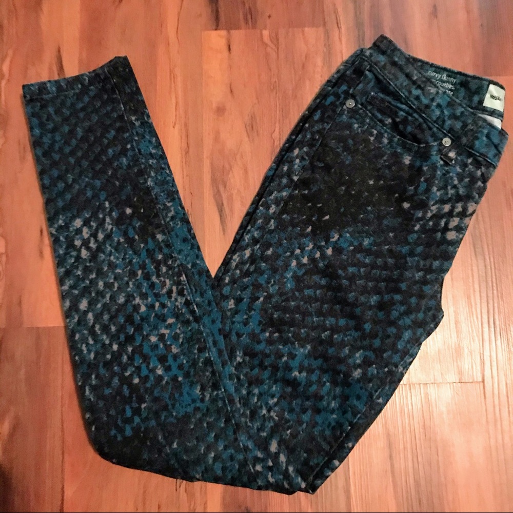 Mossimo Turquoise and Black Skinny Jeans